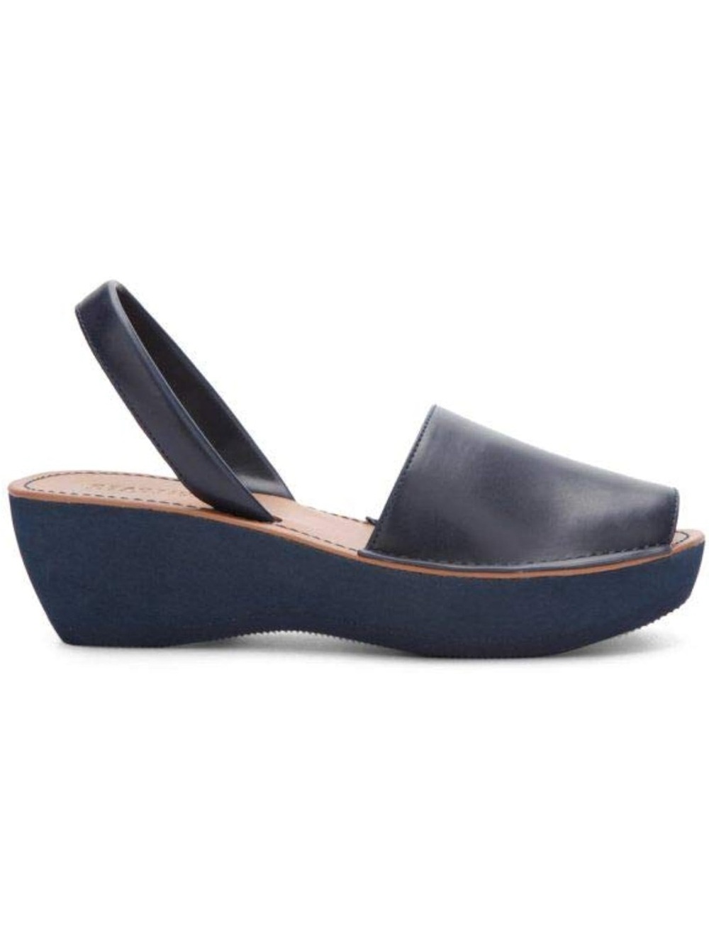 💚Kenneth Cole Navy Leather Slingback Wedge